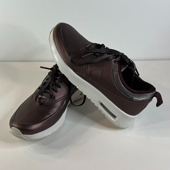 Nike Air Max Thea Premium Metallic Mahogany Train Sneakers - Picture 1 of 7